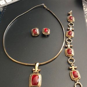 Prestige Jewelry 4 Piece Red/Gold Set